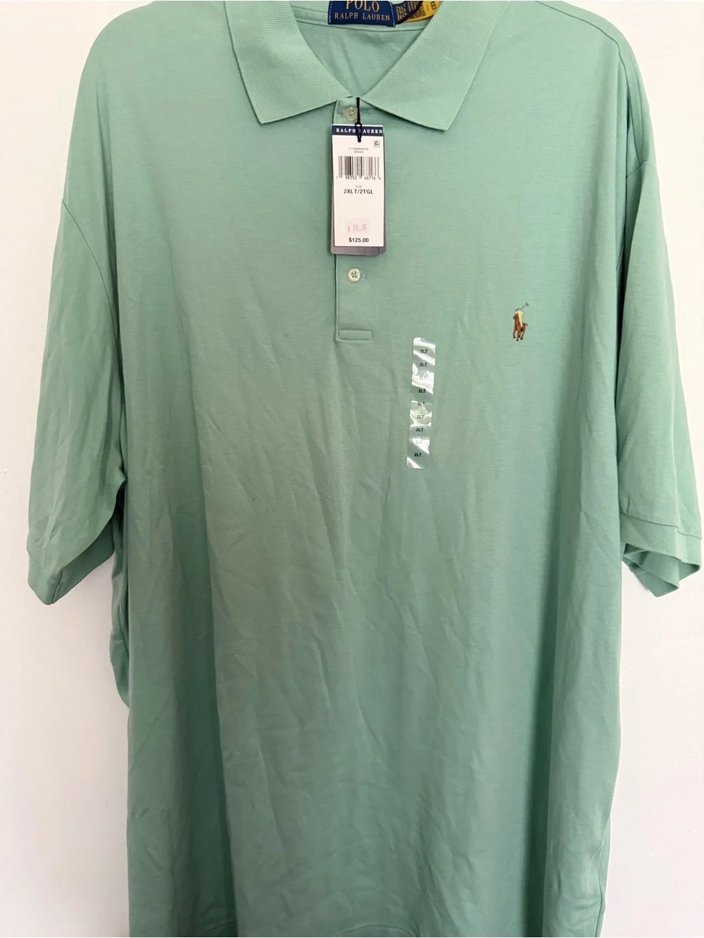 Ralph Lauren Men’s Mint Green Polo Shirt with Pony Logo